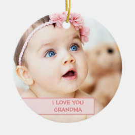 Ornamento De Cerâmica Foto Personalizada do Filho Dia das Mães Avó