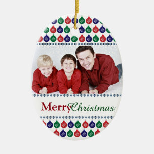 Ornamento De Cerâmica Foto personalizada do padrão Bauble