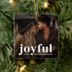Ornamento De Cerâmica Foto Personalizada Elegante e Alegre