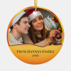 Ornamento De Cerâmica Foto Personalizada "Feliz Natal" Natividade