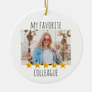 Ornamento De Cerâmica Foto personalizada - Meu colega favorito - estrela