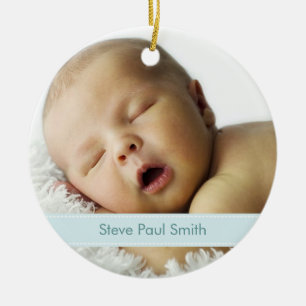 Ornamento De Cerâmica Foto Personalizada Moderna Novo Bebê