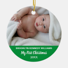 Ornamento De Cerâmica Foto personalizada - Novo bebê recém-nascido Prime