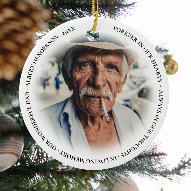 Ornamento De Cerâmica Foto Personalizada Simples - Natal (Criador carregado)