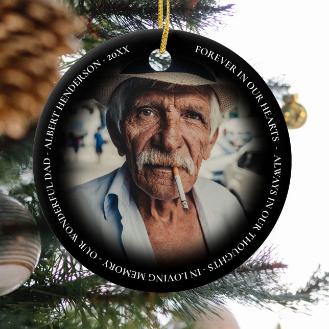 Ornamento De Cerâmica Foto Personalizada Simples - Natal (Criador carregado)