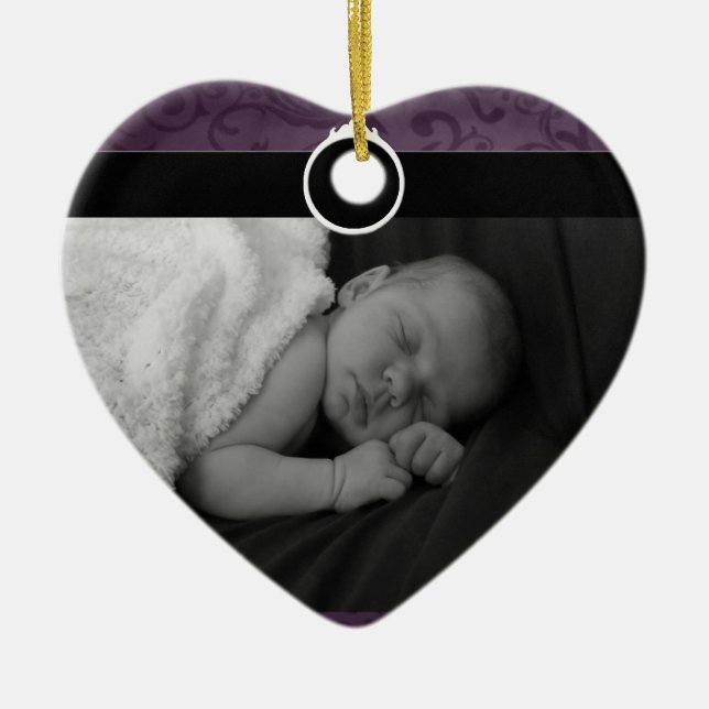 Ornamento De Cerâmica Foto preciosa do bebê (Frente)