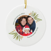 Foto redonda personalizada aquarela Verde Natal