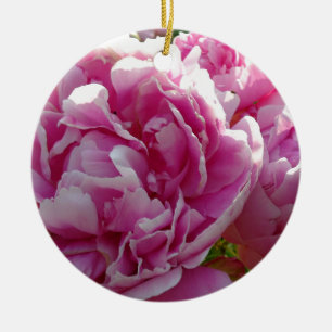 Ornamento De Cerâmica Foto rosa de Peony caseiro caseiro caseiro floral