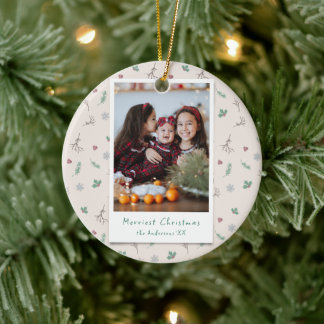 Ornamento De Cerâmica Fotografia de Natal Fofa