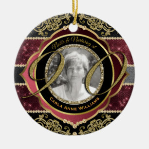 Ornamento De Cerâmica Fotografia de Ouros de Ruby Dourados do 90 90