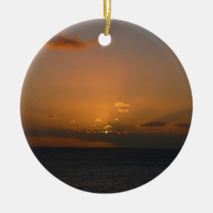 Ornamento De Cerâmica Fotografia de paisagens do Sol por Trás das Nuven