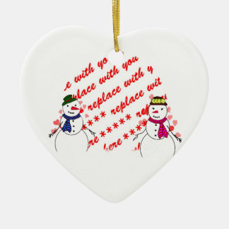 Ornamento De Cerâmica Fotografia de Snowy Sweethearts