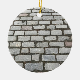 Ornamento De Cerâmica Fotografia do Caminho da Rua Cobblestone Brick