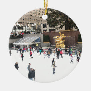 Ornamento De Cerâmica Fotografia do Rockefeller Center Ice Skating NYC