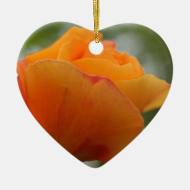 Ornamento De Cerâmica Fotografia linda de rosa amarela. (Frente)