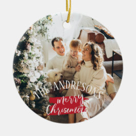 Ornamento De Cerâmica Fotografia personalizada e natal