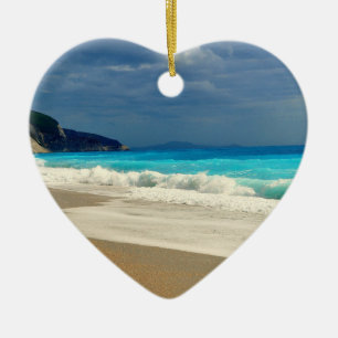 Ornamento De Cerâmica Fotografia tropical do Mar Azul, Belo Turquesa