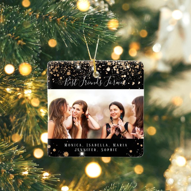 Ornamento De Cerâmica Fotografias amigas para sempre nome da brilha do o (Criador carregado)