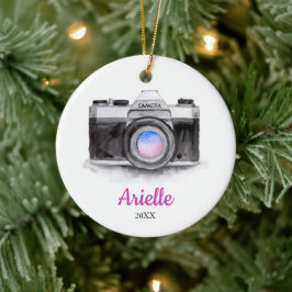 Ornamento De Cerâmica Fotógrafo Personalizado Câmera Natal