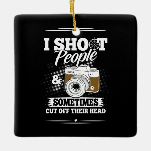 Ornamento De Cerâmica Fotógrafo tira Pessoas todo dia (Frente)