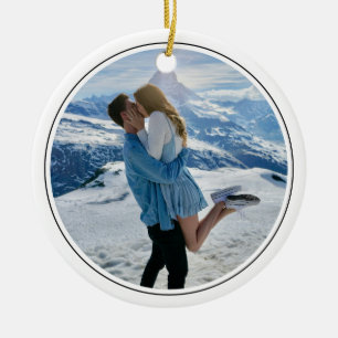 Ornamento De Cerâmica Fotos de Engajamento de Casal Moderno Primeiro Nat