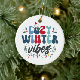Ornamento De Cerâmica Fotos de Vibrações de Inverno Aconchegante Natal