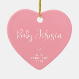 Ornamento De Cerâmica Fotos dos Pais Esperando Bebê Menina Para 2024
