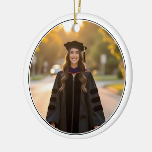 Ornamento De Cerâmica Fotos Personalizadas de PhD Doutorado Graduação