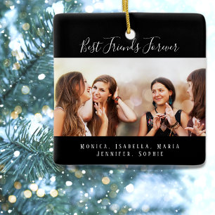Ornamento De Cerâmica Fotos personalizadas, melhores amigos para sempre,