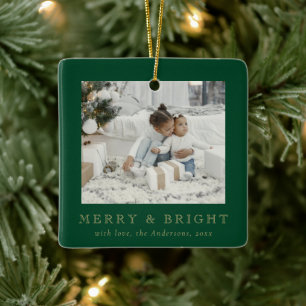 Ornamento De Cerâmica Fotos Simples Modernas Natal Alegre e Brilhante