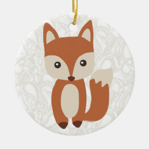 Ornamento De Cerâmica Fox bonito do bebê