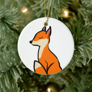 Ornamento De Cerâmica Fox personalizável