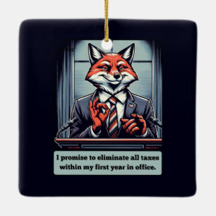 Ornamento De Cerâmica Fox Presidencial - Engraçada Sanitária Política