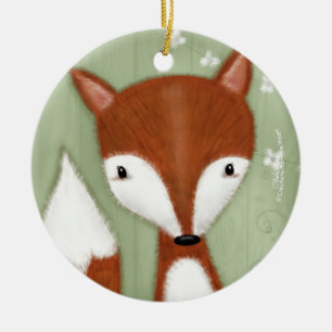 Ornamento De Cerâmica Fox Retrato