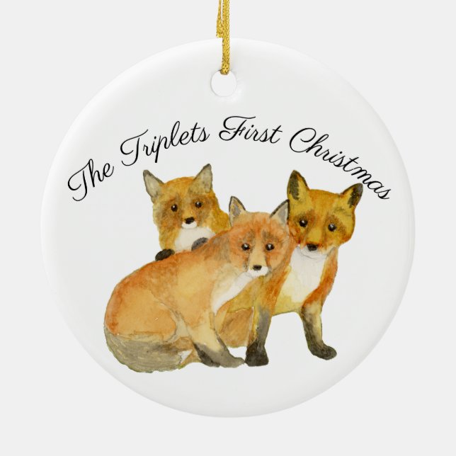 Ornamento De Cerâmica Fox Triplets (Traseira)