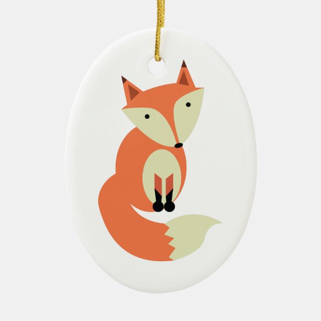 Ornamento De Cerâmica Fox vermelho (Frente)