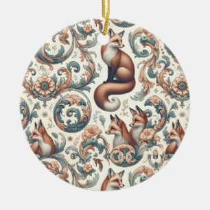 Ornamento De Cerâmica Foxglove Whispers: Eleição Vitoriana na Natureza