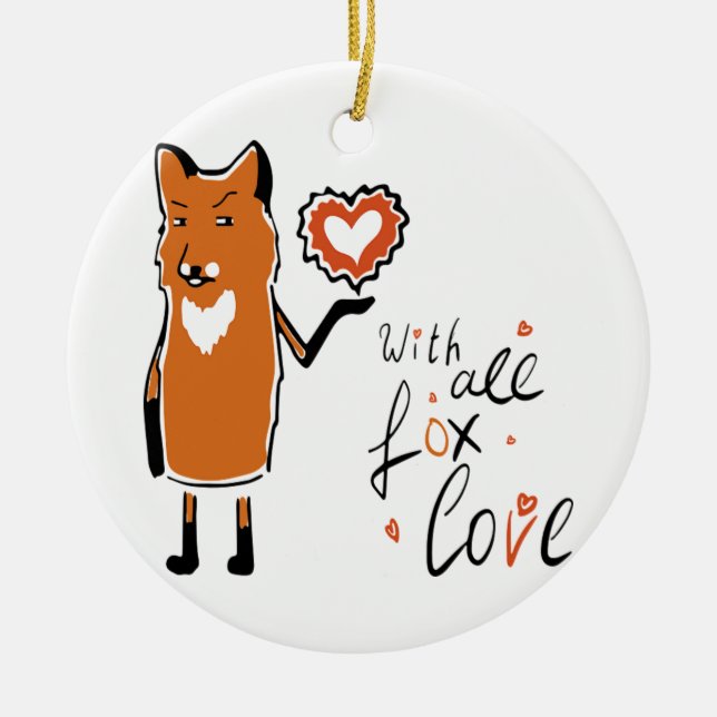 Ornamento De Cerâmica Foxy Love (Frente)