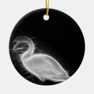 Ornamento De Cerâmica Fractal da cisne