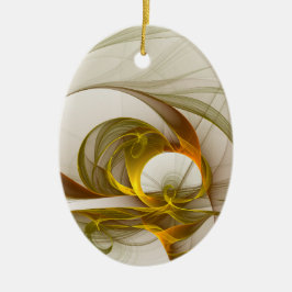 Ornamento De Cerâmica Fractal de cores metálicas do Precioso moderno