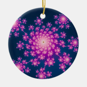 Ornamento De Cerâmica Fractal do feliz ano novo