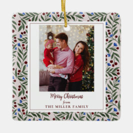 Ornamento De Cerâmica Framboesas de Natal