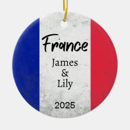 Ornamento De Cerâmica França Flag Ornament, Personalizado França