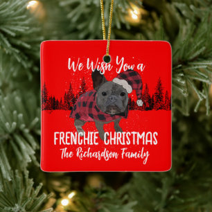 Ornamento De Cerâmica Francês Bulldog Natal Personalizado Cão Francês