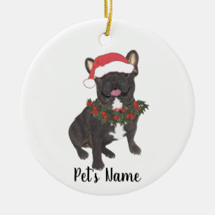 Ornamento De Cerâmica Francês Personalizado (Black Brindle)