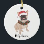 Ornamento De Cerâmica Francês Personalizado (mascarado)<br><div class="desc">Faça a lista legal este ano com um ornamento personalizado do seu elfo favorito!</div>