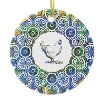 Frango Frilly em Azul e Verde