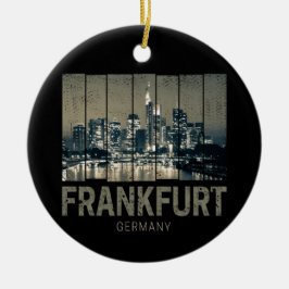 Ornamento De Cerâmica Frankfurt Alemanha Skyline Retro Vintage Souvenir