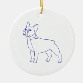 Ornamento De Cerâmica Französische Bulldogge