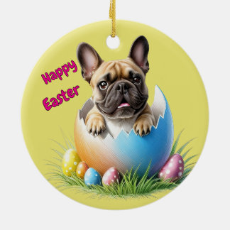 Ornamento De Cerâmica Französische Bulldogge Ei Ostern French Bulldog